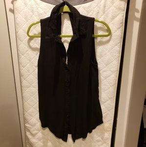 Collared black tank